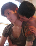 Tsu kisses Deto on the neck